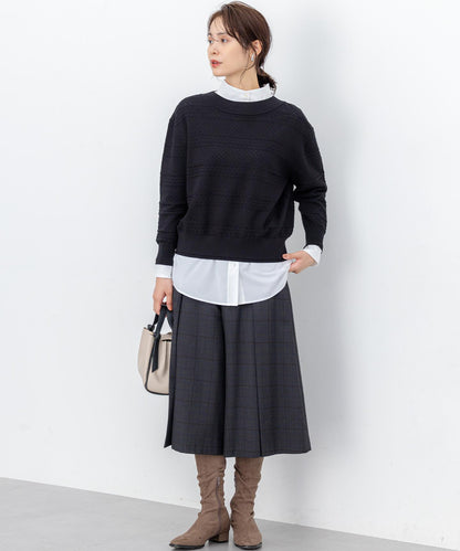 コットンタッチシャーティング刺繍入り ブラウス