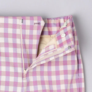 シャイニー ギンガムチェック パンツ