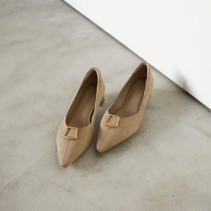 ポインテッド バックル パンプス 晴雨兼用 撥水