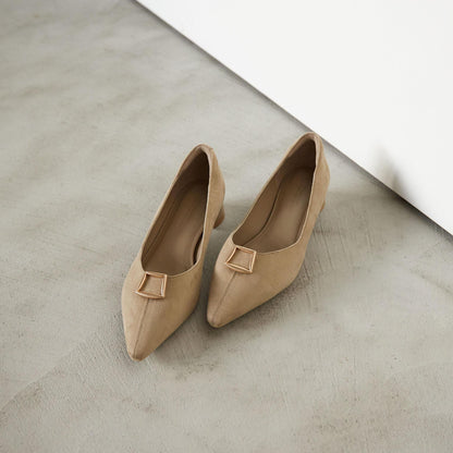 ポインテッド バックル パンプス 晴雨兼用 撥水