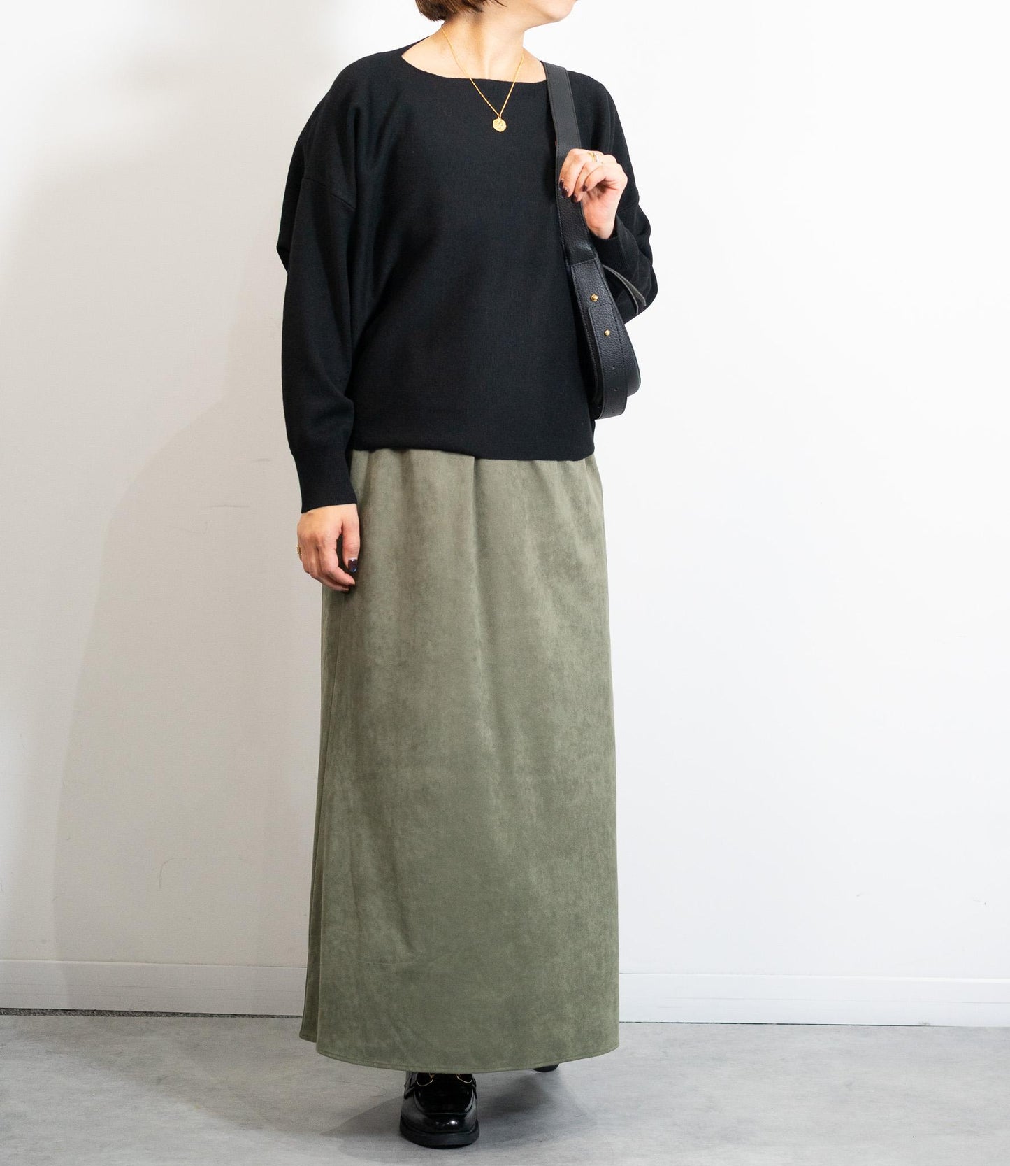 ストレッチスウェードAラインスカート