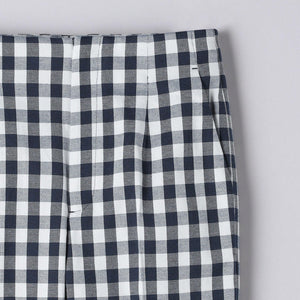 シャイニー ギンガムチェック パンツ