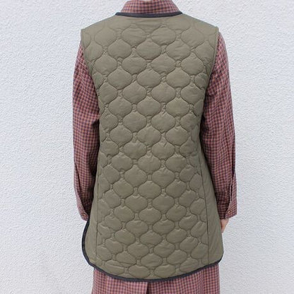 キルティングロングベスト