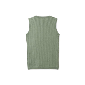 ブライトワイドリブスリーブレスニット≪手洗い可能≫