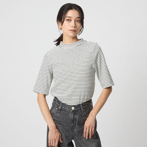 ニットライク モックネック カットソー