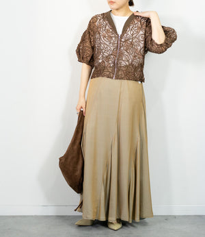 シャンブレーパネルスカート