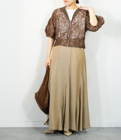 シャンブレーパネルスカート