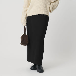 【WEB限定 Wardrobe DAILY MINIMAL】ポリエステルコットン リブニットタイトスカート ウォッシャブル