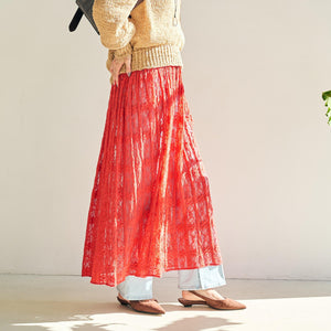 2WAY レース ロング スカート