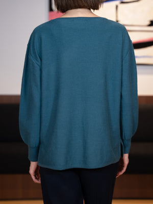 ボートカラーボリュームスリーブニット