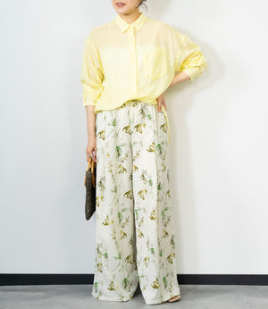 ボタニカル柄イージーパンツ