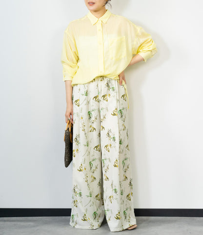 ボタニカル柄イージーパンツ