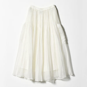 シャンブレー オーガンザ ポケット スカート