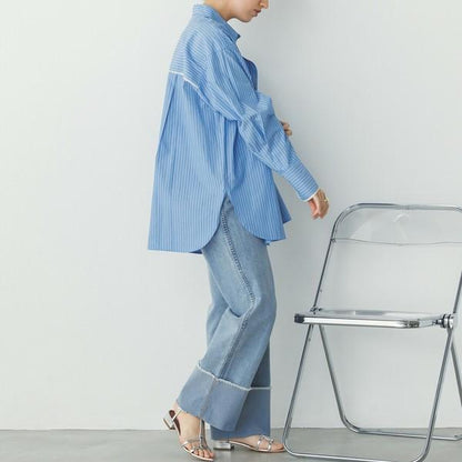 ストライプオーバーシャツ