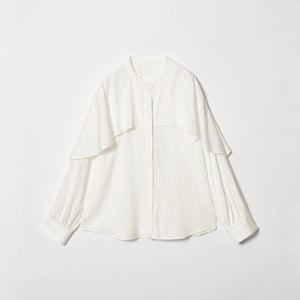 【WEB限定 Wardrobe DAILY MINIMAL】フリルレイヤーブラウス ウォッシャブル
