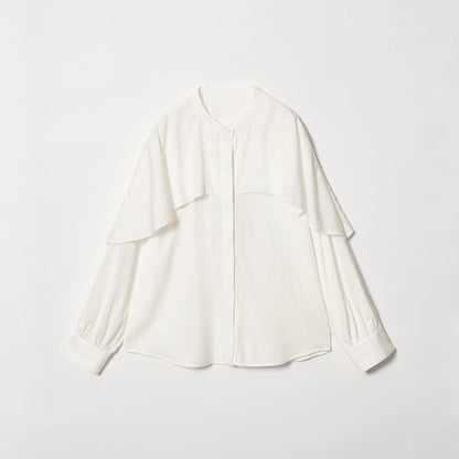 【WEB限定 Wardrobe DAILY MINIMAL】フリルレイヤーブラウス ウォッシャブル