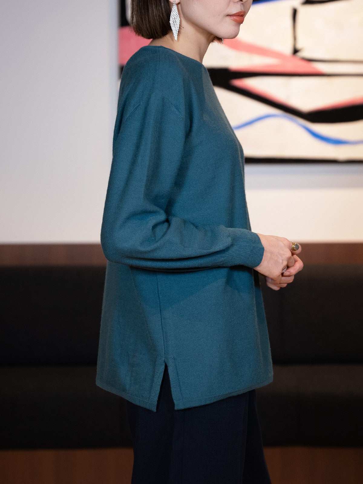 ボートカラーボリュームスリーブニット