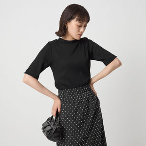 ニットライク モックネック カットソー