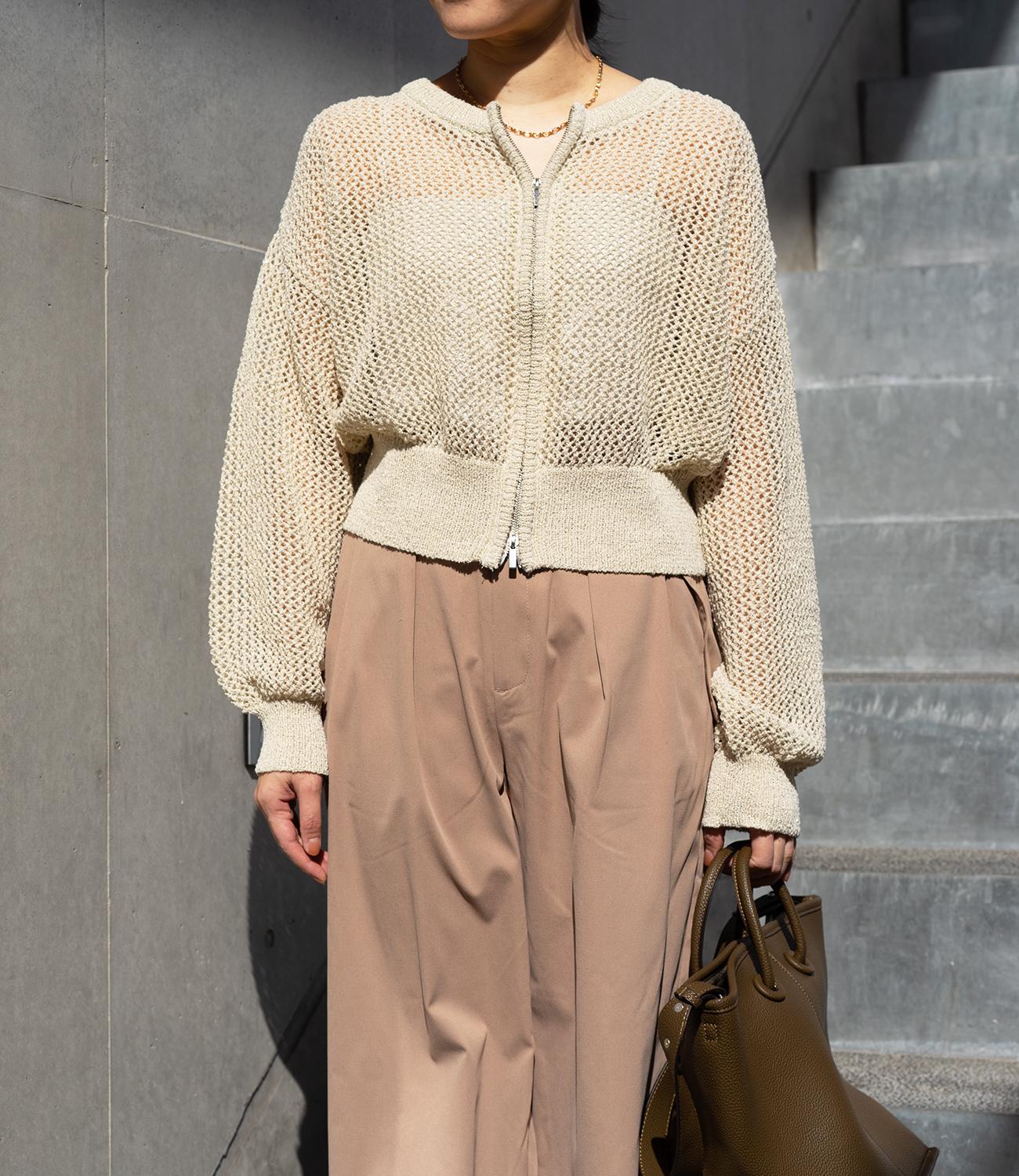 ダブルジップメッシュラメカーデブルゾン