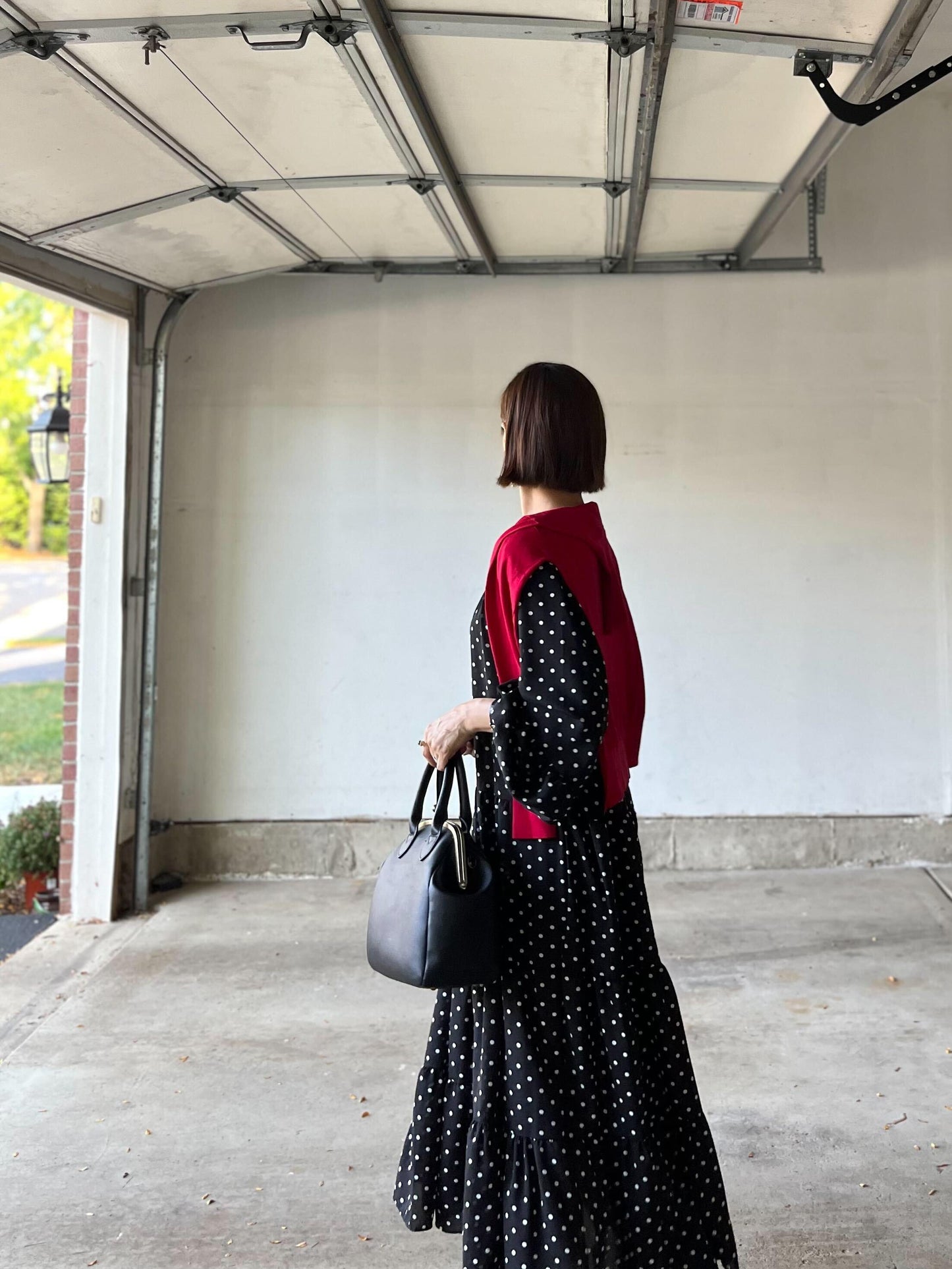 ドットスモッキングワンピース