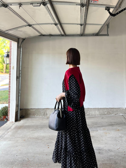 ドットスモッキングワンピース