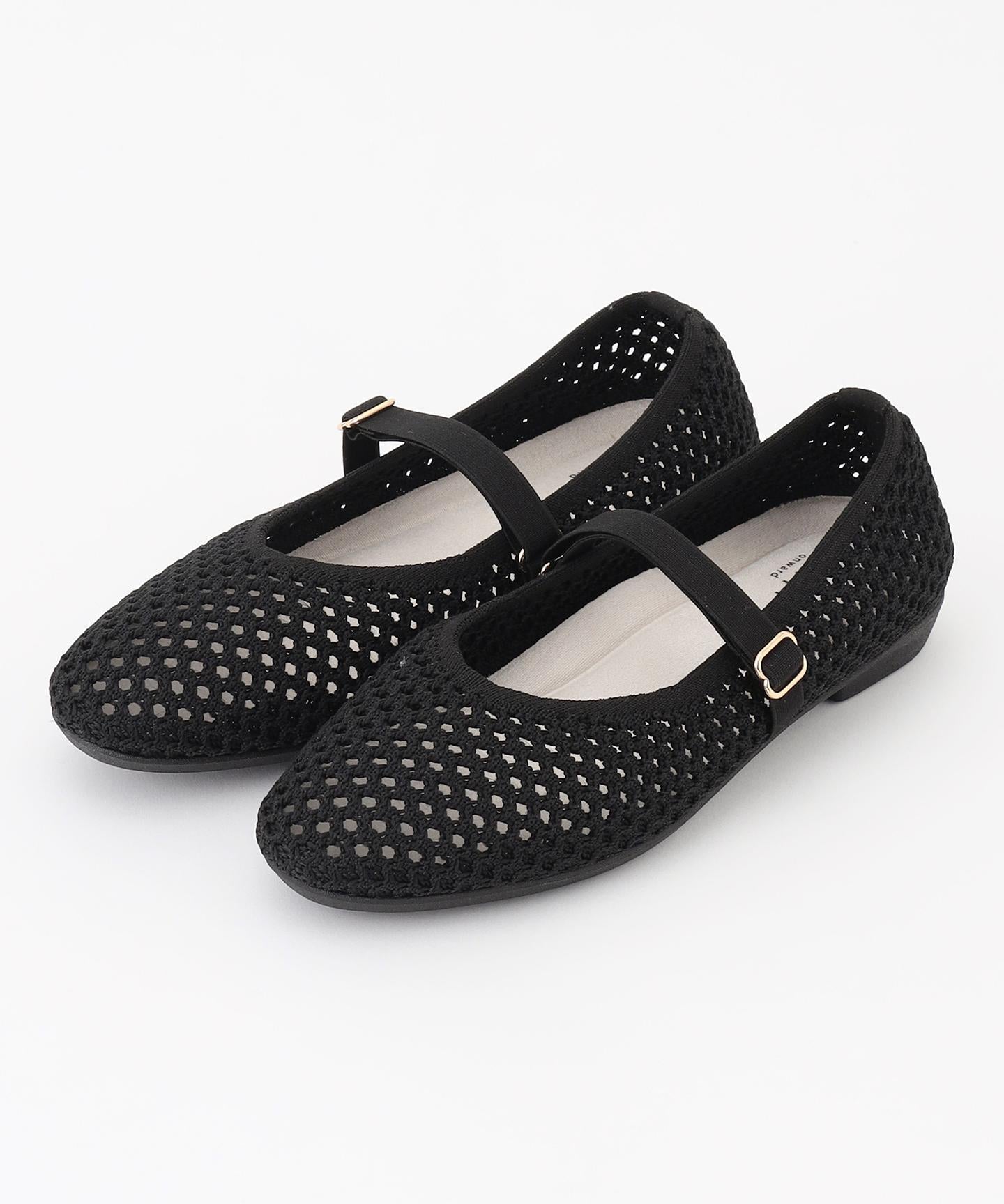 ラウンド メッシュ バレエパンプス