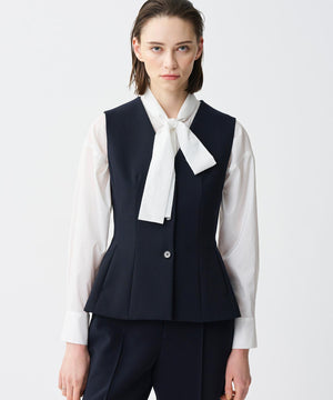 シルクライクタフタ ボウタイブラウス