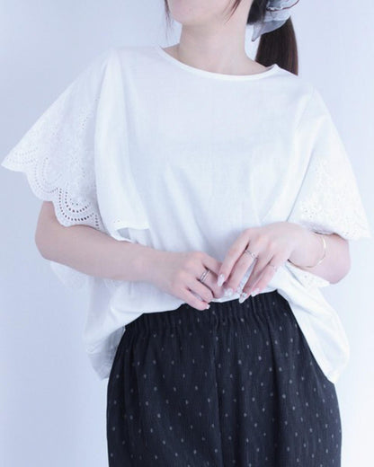 レースドッキングオーバーTシャツ
