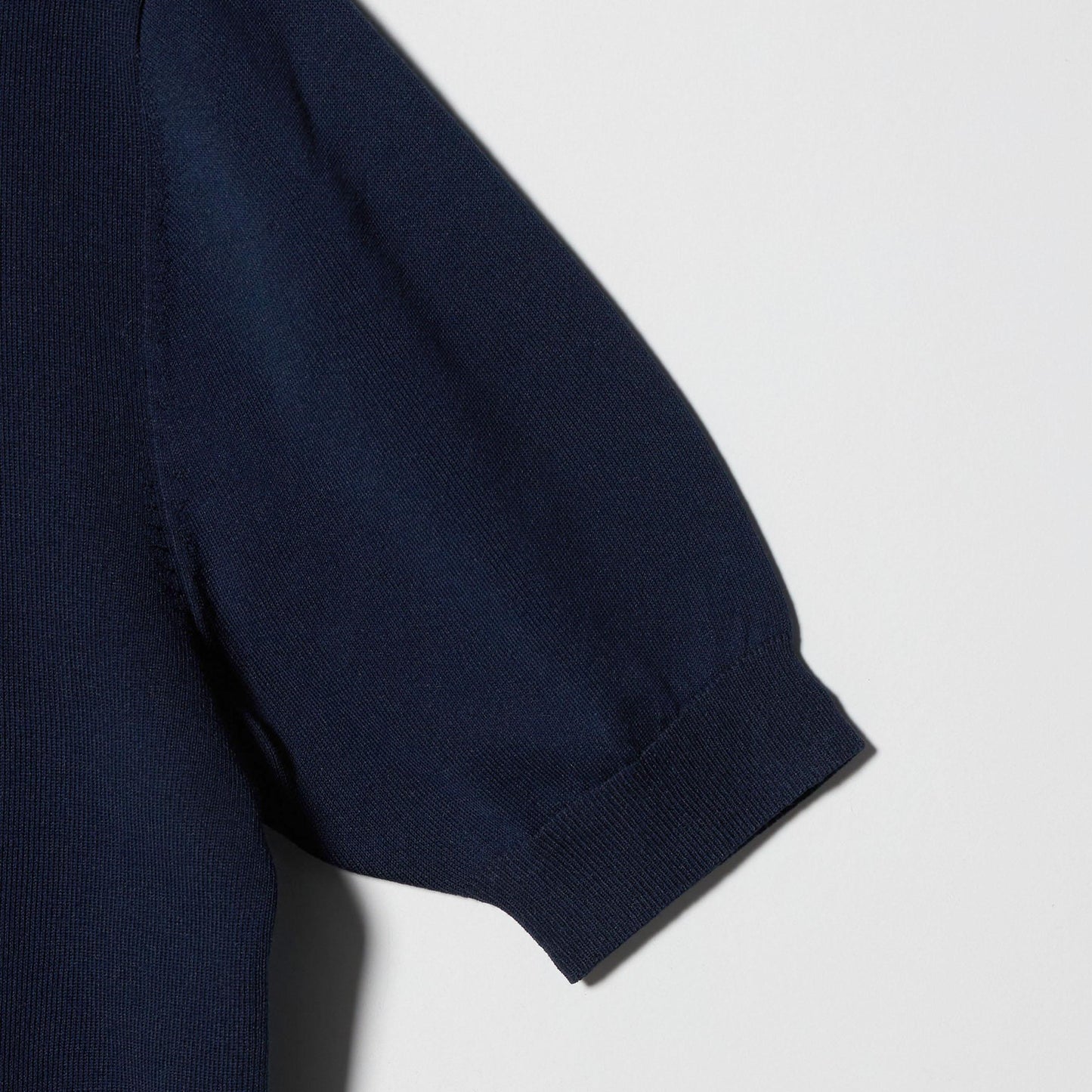 襟付き 5分袖 プルオーバー ニット