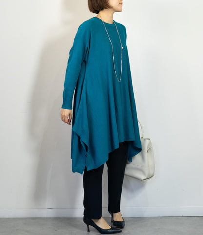 センターラインドレープチュニックニット