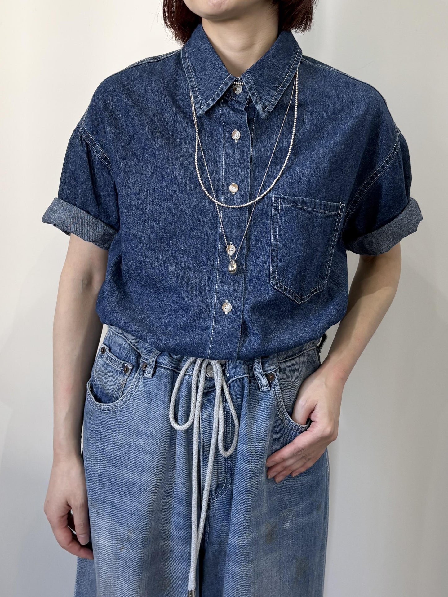 ボクシーポケットデニムシャツ