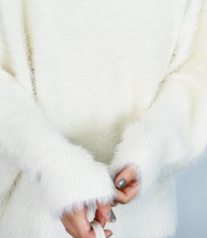 バックリボンVネックニット