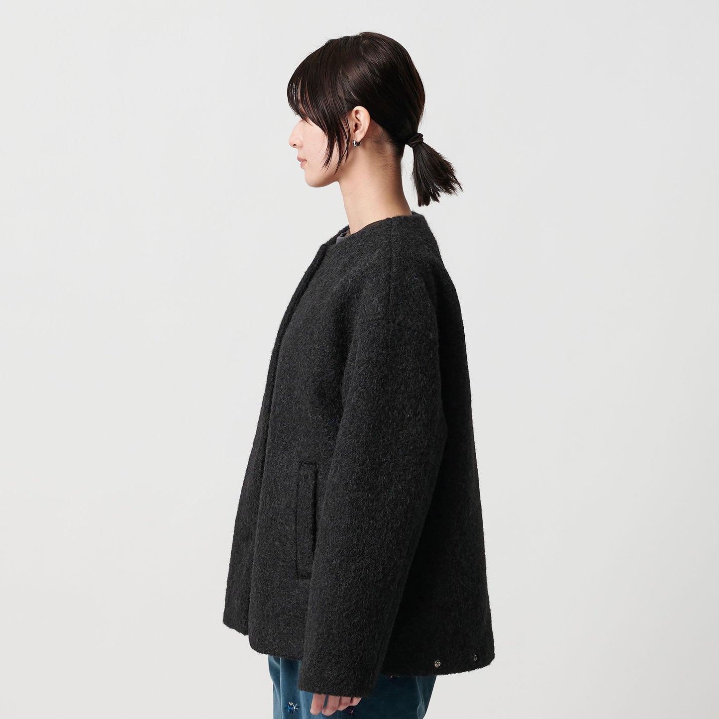 ブークレ ノーカラーブルゾン