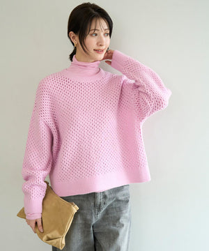 コットンカシミヤ タートルネックカットソー