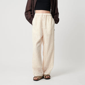 ポリエステル レースイージーパンツ