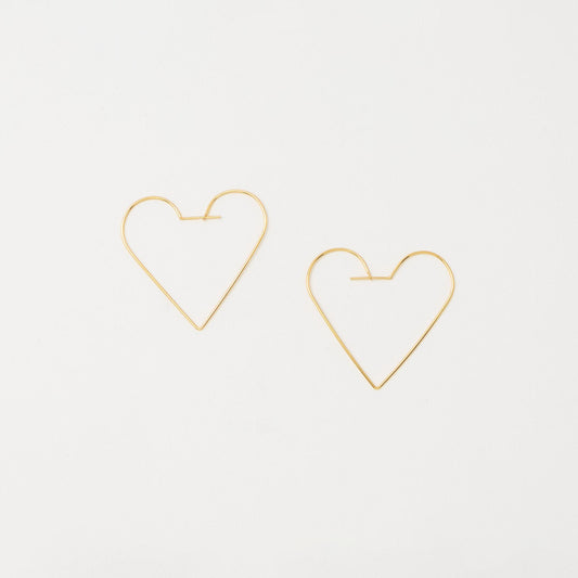 SILVER925 ゴールドプレーティング ハート ピアス