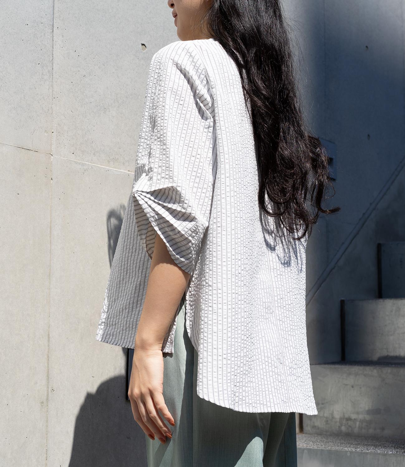 サッカーストライプブラウス