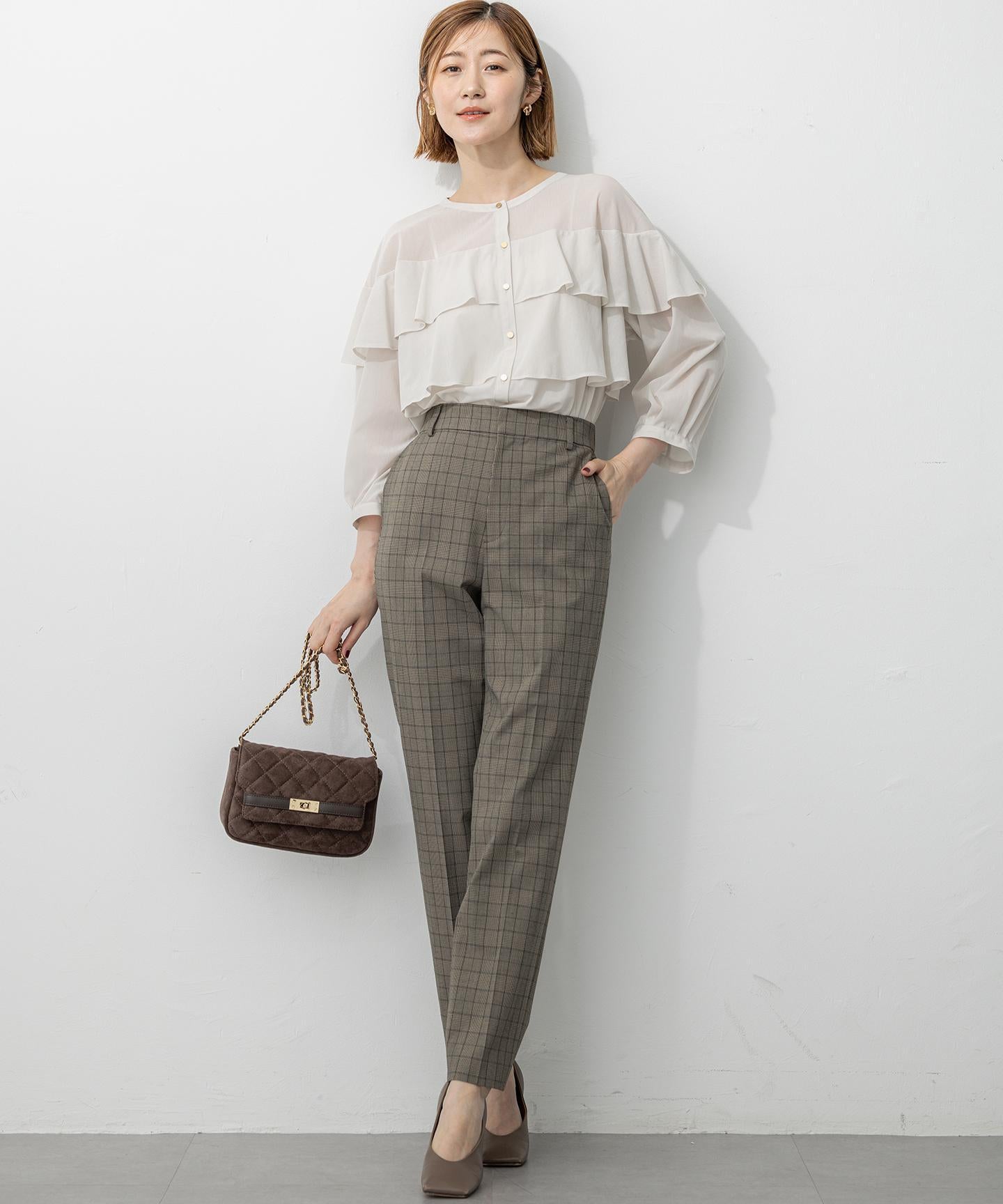 スエード キルティング ショルダーバッグ