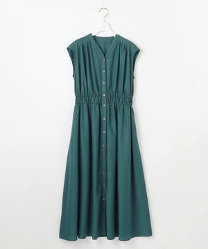 フロントボタンギャザー ワンピース
