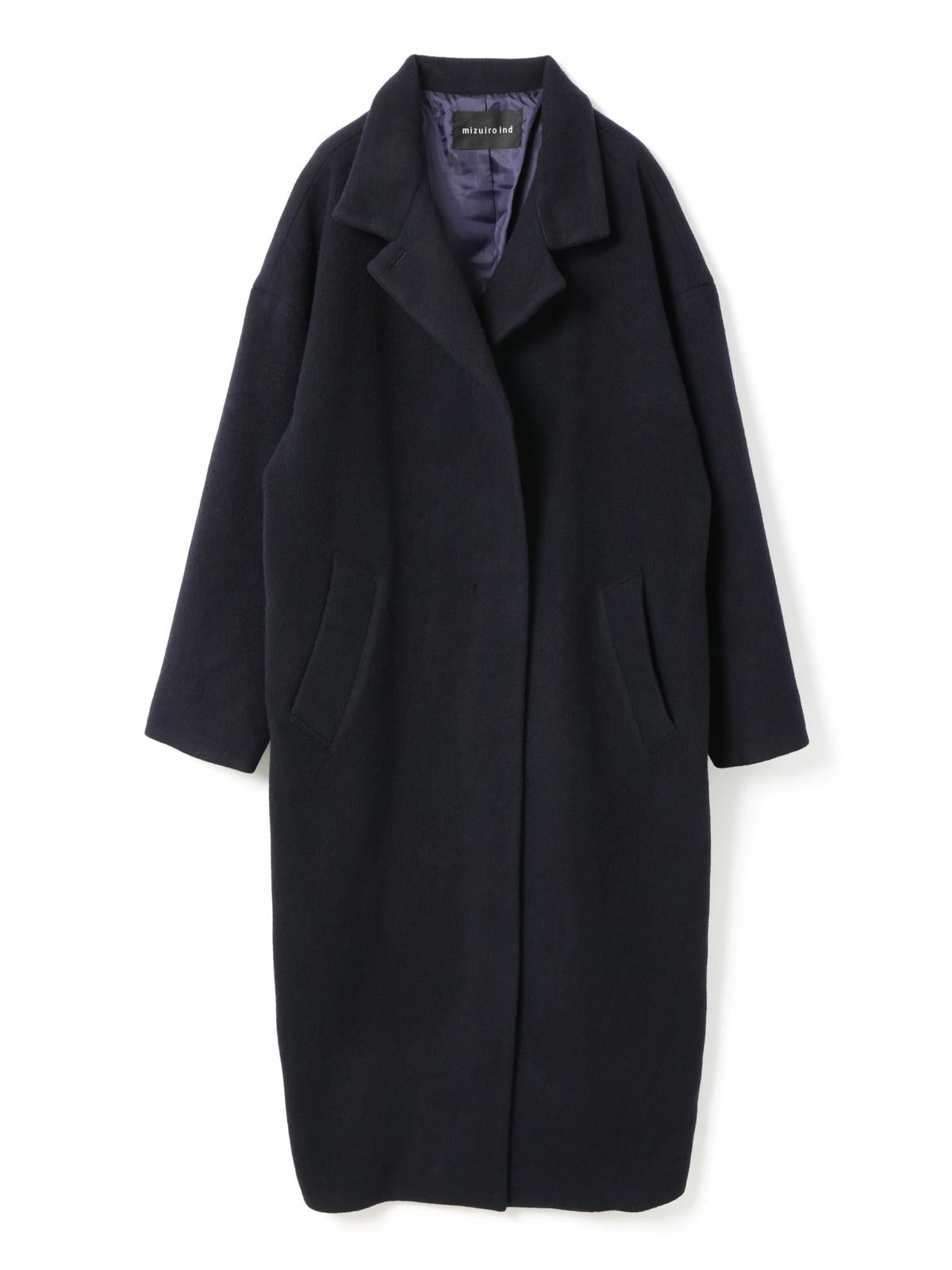 mizuiro ind ウールブレンドスタンドカラーコート