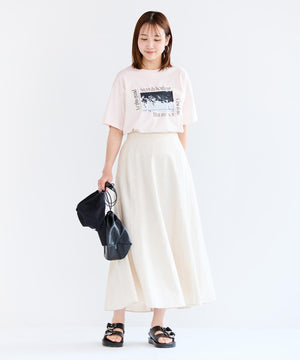 リネンレーヨン セミフレアスカート