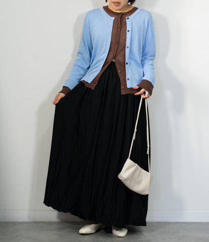 レイヤード風バイカラーカーディガン