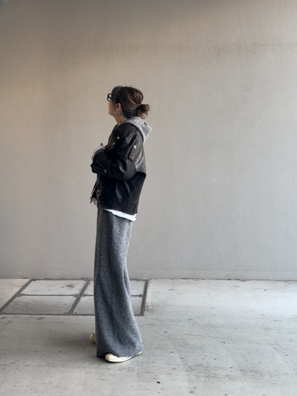 ダブルジップフーディーニットアップ