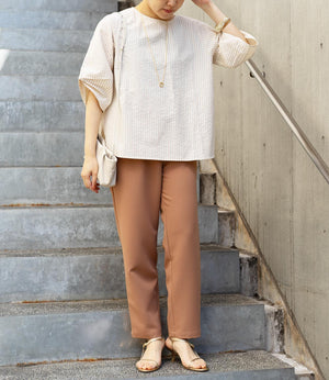 サッカーストライプブラウス