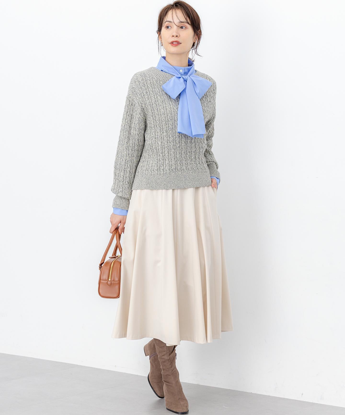 コットンタッチシャーティング刺繍入り ブラウス