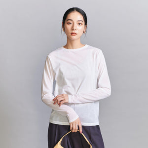 コットンナイロン天竺 シアー クルーネック Tシャツ