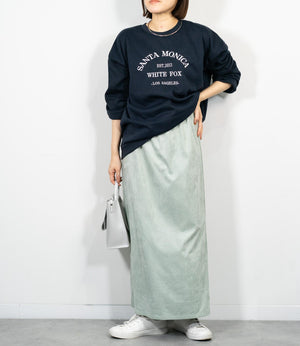 ストレッチスウェードライクIラインスカート