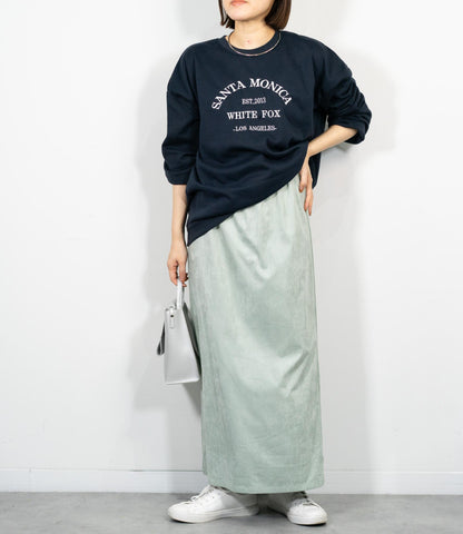 ストレッチスウェードライクIラインスカート