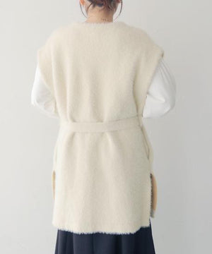 バイカラーテープシャギーニットベスト