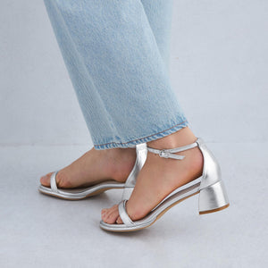 チャンキーパテッドサンダル（4.5cmヒール）